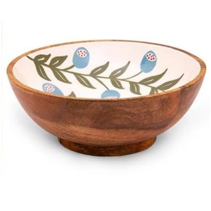 Atractivo Tazón de Madera con Diseño Impreso para Frutas, Decoración de Mesa para Frutas Frescas, Pasta, Postres o Servir en Fiestas - Product Image 2