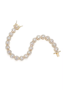 Pulsera de Diamantes Redondos con Corte Brillante, Plata 925, Diamantes Blancos, Certificación IGI, Joyería Clásica para Bodas de Mujer - Product Image 4