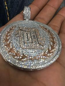 จี้เพชรโมอิสซาไนต์แท้ทรงกลม 3.50 กะรัต ชุบทองคำขาว 14K จี้วงกลมปรับแต่งได้สำหรับงานปาร์ตี้ จี้และชาร์มคุณภาพสูง - Product Image 2