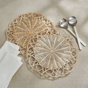 Eco-friendly Bohemian Style Non-Toxic Handwoven Rattan Placemat for Dining Decoration <b>Charger</b> <b>Plate</b> Tableware Customized Made - Product Image 3