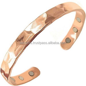 Wholesale Classic Bell Pattern Christian Religious Symbol Inox <b>Copper</b> Pearl Diamond Garnet Fashionable Cuff <b>Bracelets</b> Gifts - Product Image 1