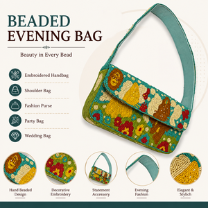 Bolso de Noche Bordado a Mano con Cuentas, Bolso de Hombro de Diseñador para Fiestas, Bodas y Ocasiones Especiales - Product Image 6