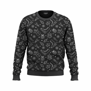 Hot Sale <b>Women's</b> <b>Christmas</b> Graphic Crew Neck Fleece Hooded <b>Sweatshirt</b> Solid Pattern Winter Hoodie for Couples Made in Pakistan - Product Image 4