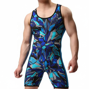 Service OEM, Combinaison de lutte personnalisée pour hommes grandes tailles, vêtements de sport, combinaisons de lutte bleues, tableau des tailles américaines, combinaisons de lutte - Product Image 1