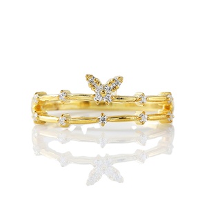 Recién llegado, anillo de moissanita de mariposa, corte redondo, moissanita, diamante, forma de anillo de bodas, proveedor indio - Product Image 1