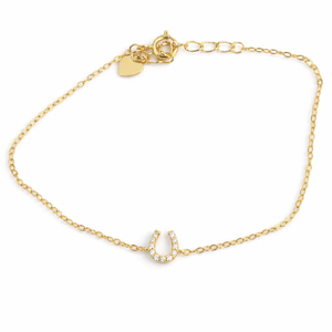 Bracelet fer à cheval en or massif 14K avec diamant de laboratoire, chaîne torsadée, bracelets porte-bonheur à initiales, certifié IGI, bracelet de charme fin, bracelet de foi - Product Image 1
