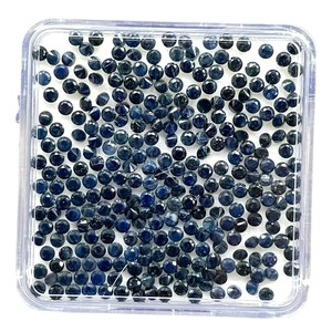Saphir bleu naturel 2 mm, taille diamant ronde, saphir calibré, pierres précieuses en vrac, prix de gros pour la fabrication de bijoux - Product Image 1