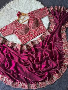Sari Festivo Elegante para Mujer, para Bodas y Fiestas, Ropa Tradicional Étnica con Tela Premium y Aspecto Elegante - Product Image 5