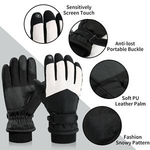 Gants de ski tendance en polyester, à doigts entiers, imperméables et respirants, pour l'automne et l'hiver, parfaits pour le snowboard et les activités par temps froid - Product Image 4
