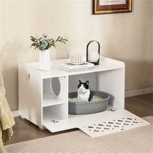 Lettiera per Gatti di Lusso in Legno con Ampio Spazio Interno e Cuscino Rimovibile - Product Image 3