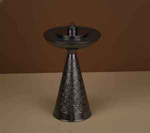 High End Veined Travertine Stone Incense Holder Perforated Brass Lattice Dome Lid <b>Oud</b> Aroma <b>Diffuser</b> Stand - Product Image 6