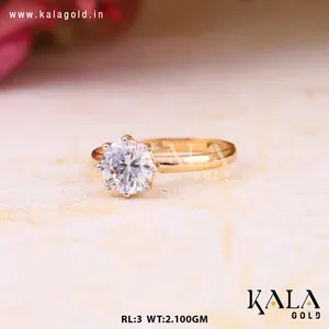 Anillo de oro clásico de 18 quilates estilo geométrico americano diamante moda para boda fiesta Oficina o compromiso para regalo aniversario - Product Image 3