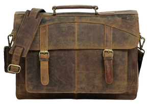 Sac messager en cuir véritable Crazy Horse imperméable, grand sac à bandoulière pour ordinateur portable, sac messager unisexe en cuir - Product Image 4