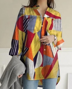 Blusa Casual para Mujer, de Poliéster/Algodón, Manga Larga, Cuello Camisero, Abertura Lateral, con Logotipo Bordado en la Parte Delantera, para Primavera/Verano - Product Image 5