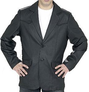 Chaqueta de motorista de cuero para hombre de verano, cuello redondo, cierre de cremallera con ventilación, Color negro teñido liso para montar en motocicleta - Product Image 4