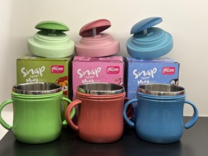 Anax Mini Cartoon Toddler Sipper Mug PP Silicon <b>Straw</b> with Dual Handle Flip <b>Lid</b> 350 mL Outdoor Use Custom Logo for Kids Drinking - Product Image 4