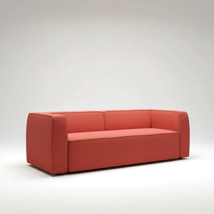 Sofá de 3 Plazas de Estilo Bloque Moderno y Minimalista, Sofá de Tela Geométrico de Perfil Bajo con Brazos Integrados y Espuma de Alta Densidad - Product Image 6