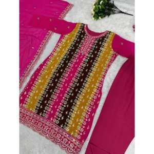 Conjunto de Top, Pantalones y Dupatta de Fiesta para Mujer, Conjuntos Elegantes para Mujer para Ocasiones Especiales - Product Image 3