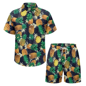 Conjunto de Ropa de Playa, Camisa y Pantalones Cortos Transpirables, Conjunto de Dos Piezas, Atuendo de Verano a la Moda, Estilo Tropical, Conjunto de Playa de Manga Corta - Product Image 3