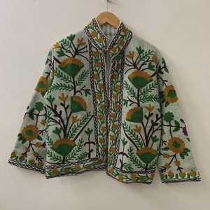 TNT cotton Handmade Suzani Wholesale Suzani Wool Cotton Fabric Floral Embroidered <b>Stand</b> Short Blazer Inspired Uzbek Jacket - Product Image 1