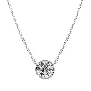 Collier pendentif solitaire ovale serti de pierres - Product Image 3