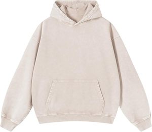 Sudadera con Capucha de Invierno de Felpa Gruesa con Logotipo Personalizado Bordado de Alta Calidad, 100% Algodón, Hombros Caídos, Talla Grande - Product Image 1