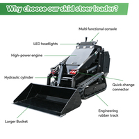 Mini Pale Cingolate Caricatrici ad Alta Qualità, Caricatore Frontale, Trattore Skid Steer Idraulico, Piccole Pale Gommate in Vendita