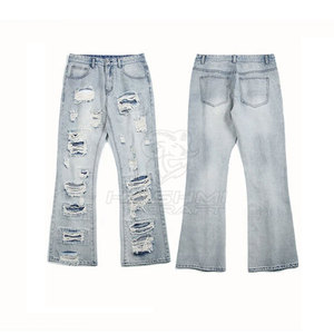 Premium Quality Slim Straight Fit Distressed <b>Jeans</b> <b>Soft</b> Stretch Fabric Washed Finish Casual Modern Style Pants - Product Image 2