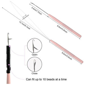 Micro Links Hair Extensions <b>Kit</b> with Hair Extension Pliers for <b>Beads</b> Professional Micro Link Hair Extension Installation - Product Image 4
