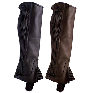 Men's English High Quality Horse <b>Riding</b> Half <b>Chaps</b> Custom Logo Extra Leather Protection Equestrian Sets - Product Image 6