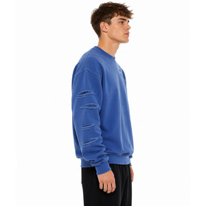 Sweat-shirt à col rond en molleton de coton épais pour homme, écologique, imprimé graphique, design personnalisé, fabricant en gros - Product Image 3