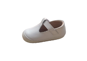 Chaussures Mary Jane roses pour bébé, dessus en cuir véritable, semelle extérieure en caoutchouc antidérapante, soutien de la voûte plantaire, légères, fermeture à enfiler, chaussures unisexes - Product Image 3