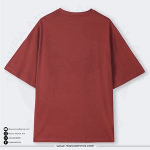 T-shirt à manches courtes à col rond en tricot lourd 100% coton écologique à séchage rapide uni devant épaules tombantes streetwear - Product Image 2