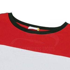 Womens Red <b>White</b> Black Color Blocked Stripe Round Neck Casual <b>Tshirt</b> Comfortable Cotton Fabric Soft Lightweight Summer Clothing - Product Image 3