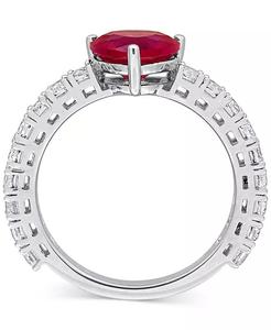 Rubino (3/4 ct.) t.w.) e Zaffiro Bianco (1 ct.) t.w.) Anello in Argento Sterling |   Macy's - Product Image 5