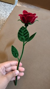 Premium Red Velvet Artificial Rose <b>Flower</b> <b>Decorative</b> Stem with Metal Durable & Eco-Friendly Elegant Luxurious - Product Image 3