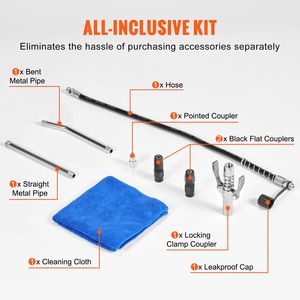 Pistola per ingrassaggio professionale da 6000 PSI, capacità 14 OZ/400 CC, tubo flessibile in acciaio da 19,69 pollici, impugnatura a pistola 2 B, resistente per uso domestico - Product Image 4