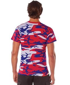 T-shirt de chasse camouflage rouge à manches courtes pour homme, séchage rapide, color block, t-shirt camouflage pour la randonnée et la chasse en plein air, logo personnalisé - Product Image 3