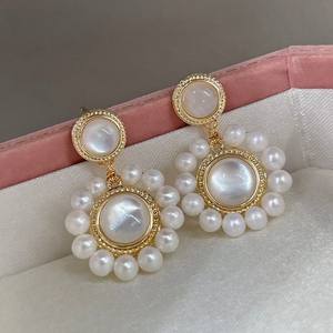 14k Gold-Plated Mother <b>Pearl</b> <b>Earrings</b> Exquisite 3-4mm Natural Freshwater Zhuji <b>Pearl</b> High-End Pure <b>Silver</b> Personalized Jewelry - Product Image 5