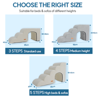 [AllmioPet] Escaleras para Mascotas 3 en 1 Estilo Cueva, 5 Peldaños, Gris, para Interiores, Perros, Gatos, Mascotas Pequeñas, Antideslizantes, con Cubierta Extraíble