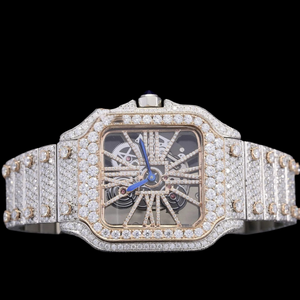 Montre-bracelet unique Hip Hop avec cadran squelette et diamants Moissanite, cadeau pour homme, prix de gros direct usine, montre résistante à l'eau - Product Image 1