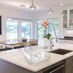 Égouttoir à vaisselle multifonctionnel en forme de S à double couche XH pour bols, assiettes, baguettes et cuillères - Product Image 2