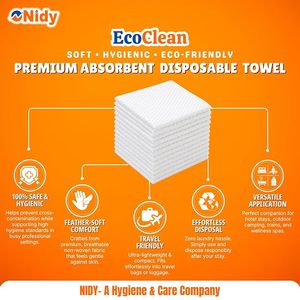 Toalla Desechable Absorbente Premium Nidy EcoClean 20x20 Cm, Suave, Higiénica, Sin Pelusas, Material PP, Impermeable y Transpirable - Product Image 5