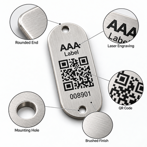 Etiquetas de Código QR de Metal Personalizadas, Etiquetas de Activos de Aluminio Resistentes al Agua con Número de Serie y Código de Barras para Equipos - Product Image 4