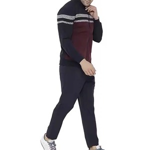 Conjunto Deportivo para Hombre con Bloques de Color, Sudadera Casual de Manga Larga con Cuello Redondo y Bolsillos Laterales, Poliéster y Algodón, Ropa de Otoño - Product Image 1