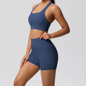 Conjunto Deportivo Estilo Vintage para Yoga, con Bolsillos, Bra Deportivo Cruzado y Leggings de Gimnasio, Spandex/Algodón, Secado Rápido, Transpirable y Ecológico - Product Image 6