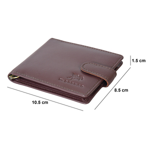 Luxury Dark Brown Genuine Leather <b>Mens</b> Money Clip <b>Wallet</b> Snap Closure Bifold Card Holder <b>RFID</b> Safe Compact Leather <b>Wallet</b> - Product Image 1