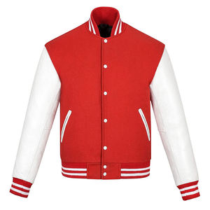 Plain <b>Red</b> Color Varsity <b>Jacket</b> Blank Cotton Fleece Baseball Team Sports Training Workout Running Letterman Custom <b>Jacket</b> For Men - Product Image 6