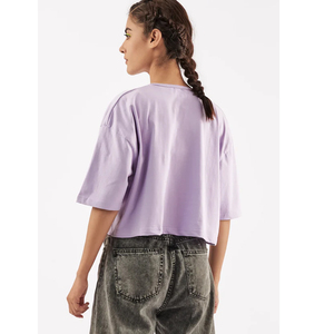Camiseta Corta de Cuello Redondo, Estilo Boxy, Lisa, Promocional, al por Mayor, de Algodón, Top Corto Sexy para Mujer - Product Image 4