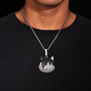 Colgante Cabeza de Zorro Iced Out de Plata 925 con Moissanita Micro Pavé, Joyería Hip Hop, Colgante para Amantes de los Animales, Colgante Bling para Raperos - Product Image 6